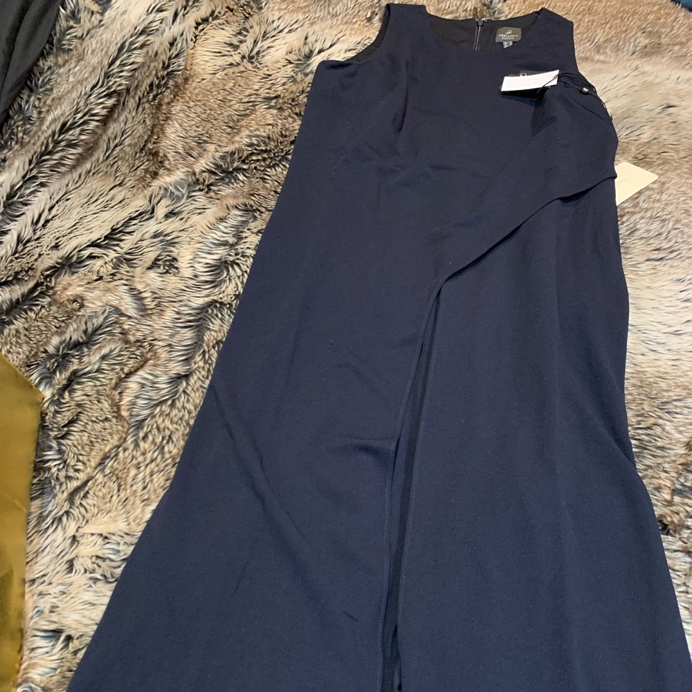 Adrianna Papell womens Crepe Halter Jumpsuit color midnight
size 18 NWT